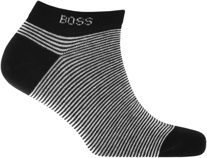 Boss Trois paires de chaussettes en coton longueur cheville pour hommes en blanc