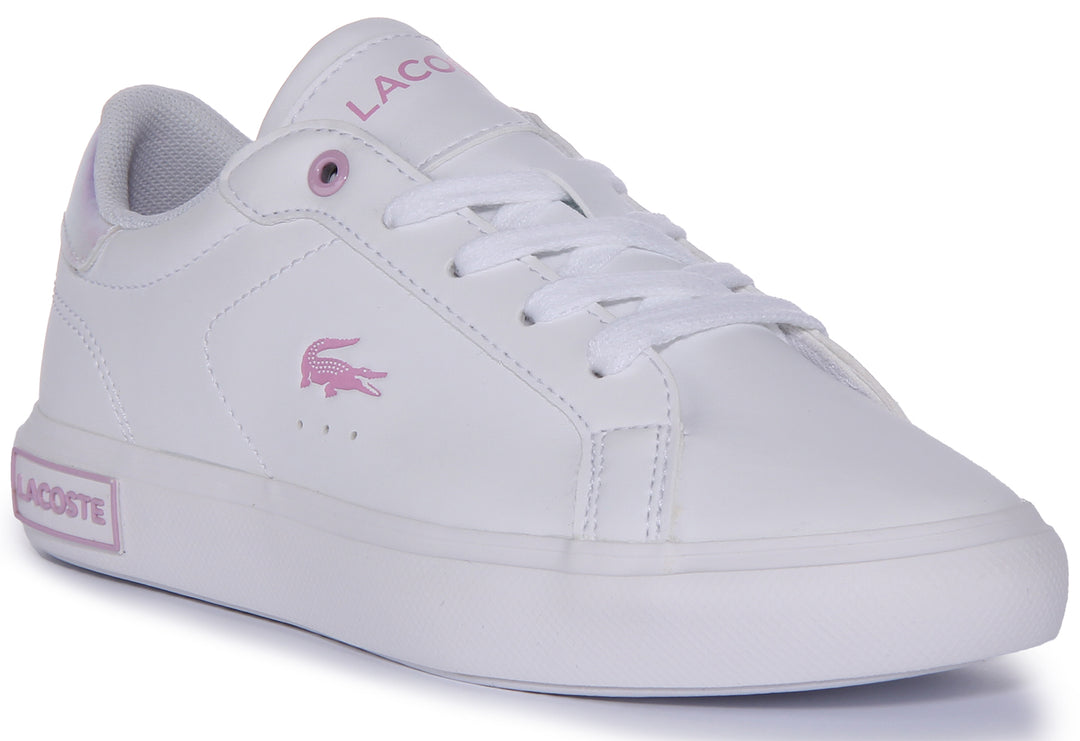 Lacoste Powercourt 222 In White For Kids