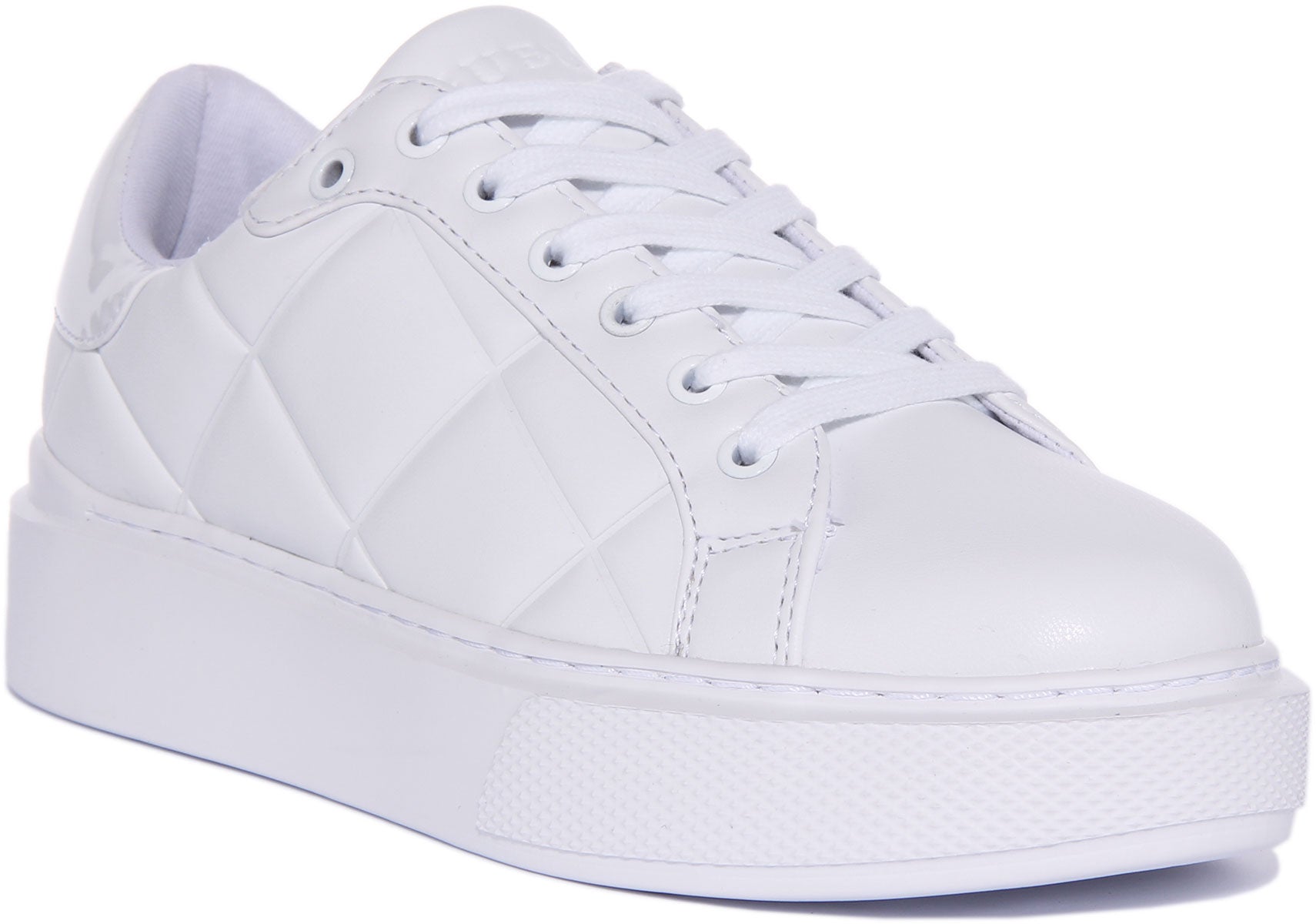 Womens white hot sale guess trainers