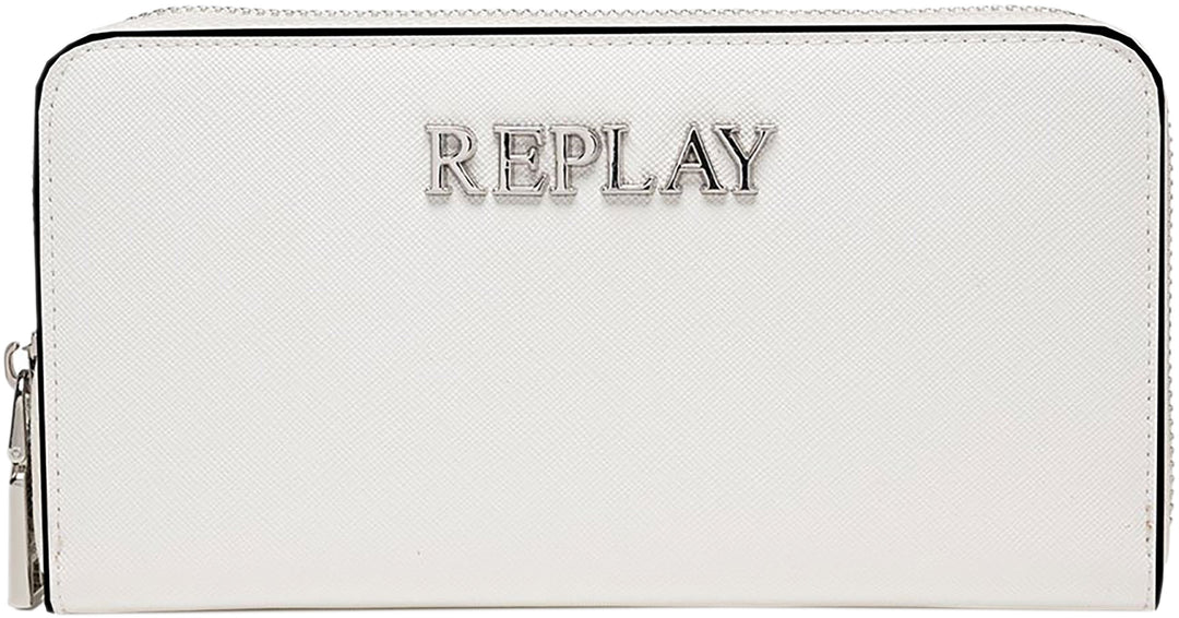 Replay FW5255.003 Frauen Reißverschluss Synthetik Brieftasche Weiß