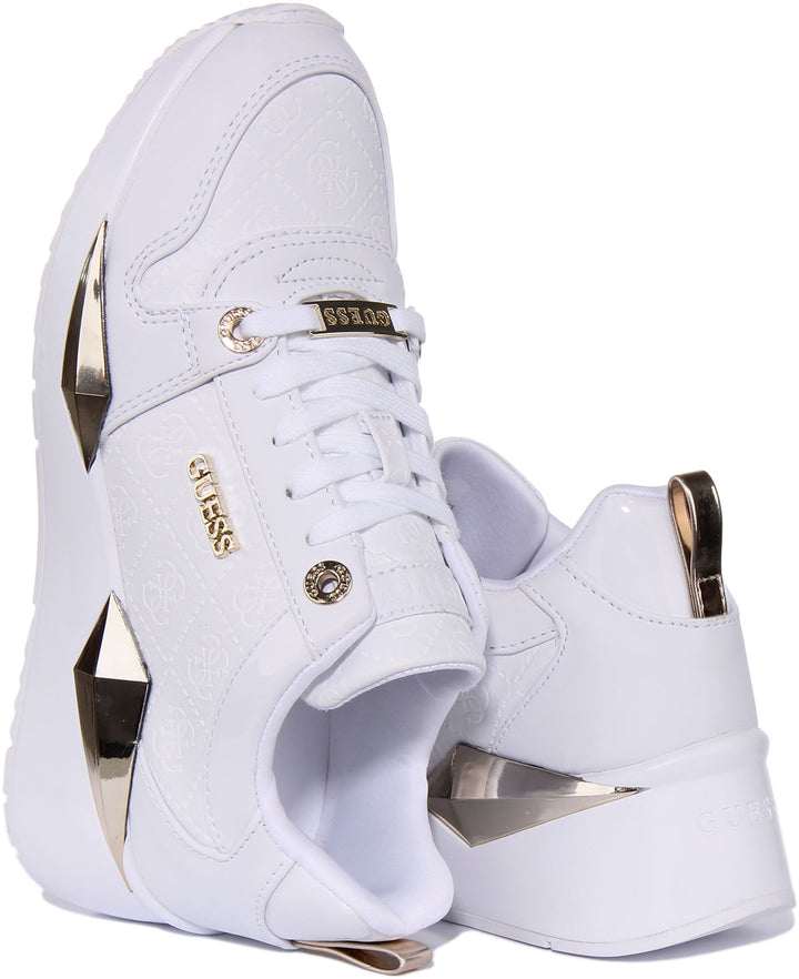 Guess Tallyn Active Lady Logo 4G Baskets Synthétiques Femme En Blanc