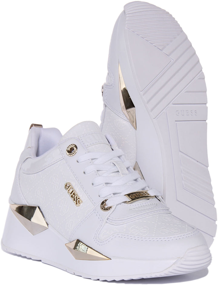 Guess Tallyn Active Lady Logo 4G Baskets Synthétiques Femme En Blanc