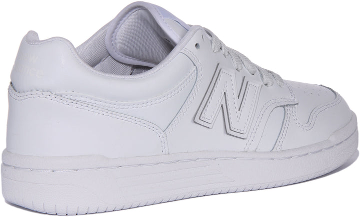 New Balance BB480L3W Herren Klassiker Schnürung Leder Retro Turnschuhe Weiß