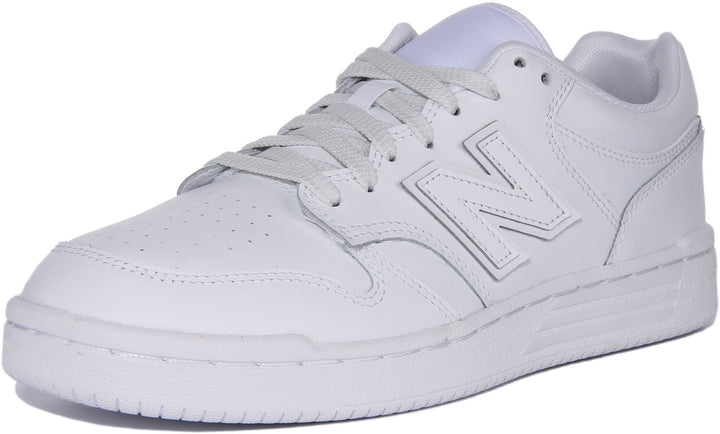 New Balance BB480L3W Herren Klassiker Schnürung Leder Retro Turnschuhe Weiß