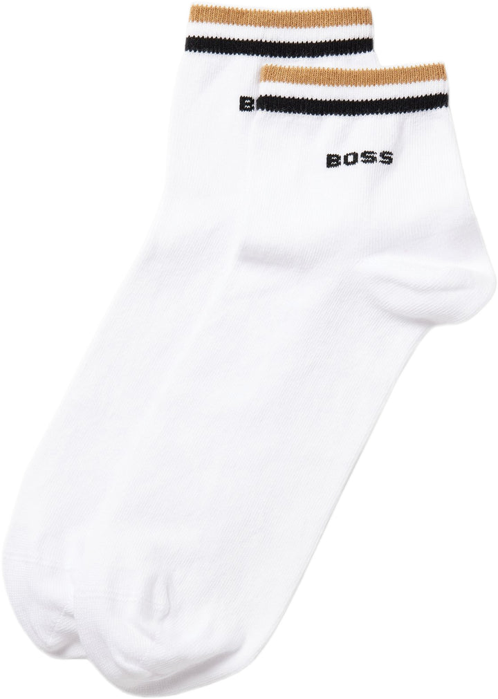 Boss 2 Pair Shoe Socks Stripe In White For Men