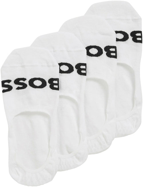 Boss SL Uni Logo 2 paia di calzini in cotone da uomo in bianco
