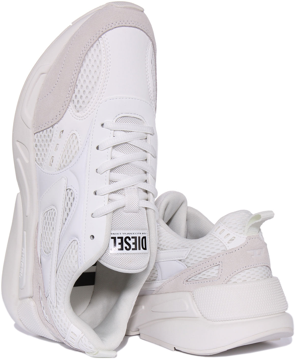 Diesel S-Serendipity In White For Men | Runner Sport Mesh Trainers