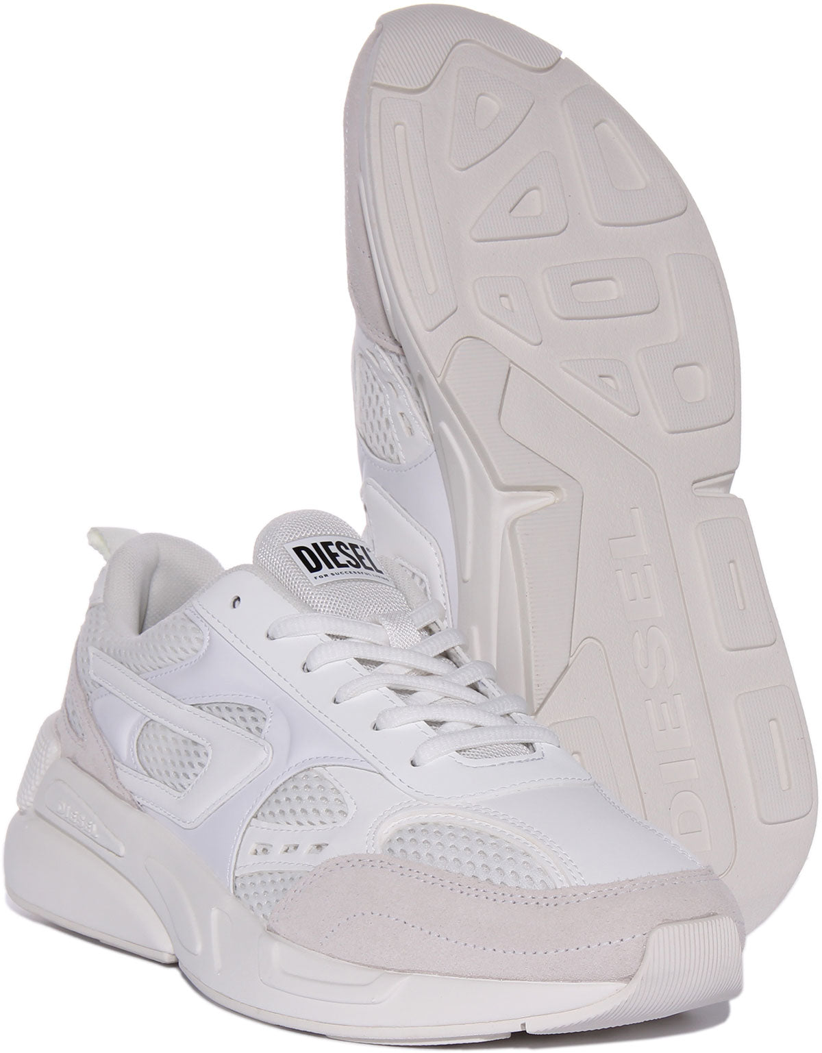Diesel S-Serendipity In White For Men | Runner Sport Mesh Trainers