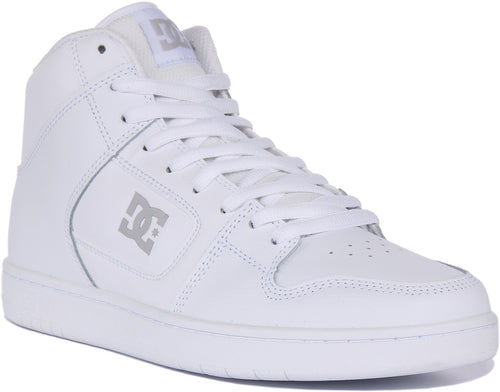 DC Shoes Manteca 4 Hi Zapatillas con cordones de piel para hombre en blanco