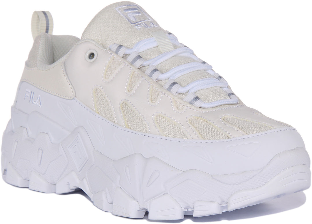 Fila Raid Low 2000 In White Chucky Lace Up Platform Shoes