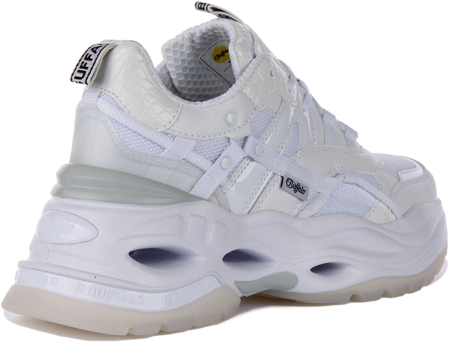 Buffalo Triplet Hollow Trainers In White For Women