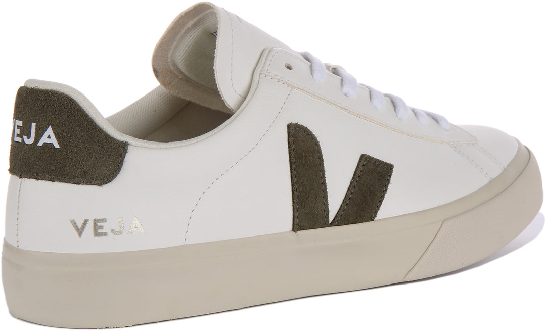 Veja Campo Zapatillas con cordones chromefree de piel para mujer en blanco