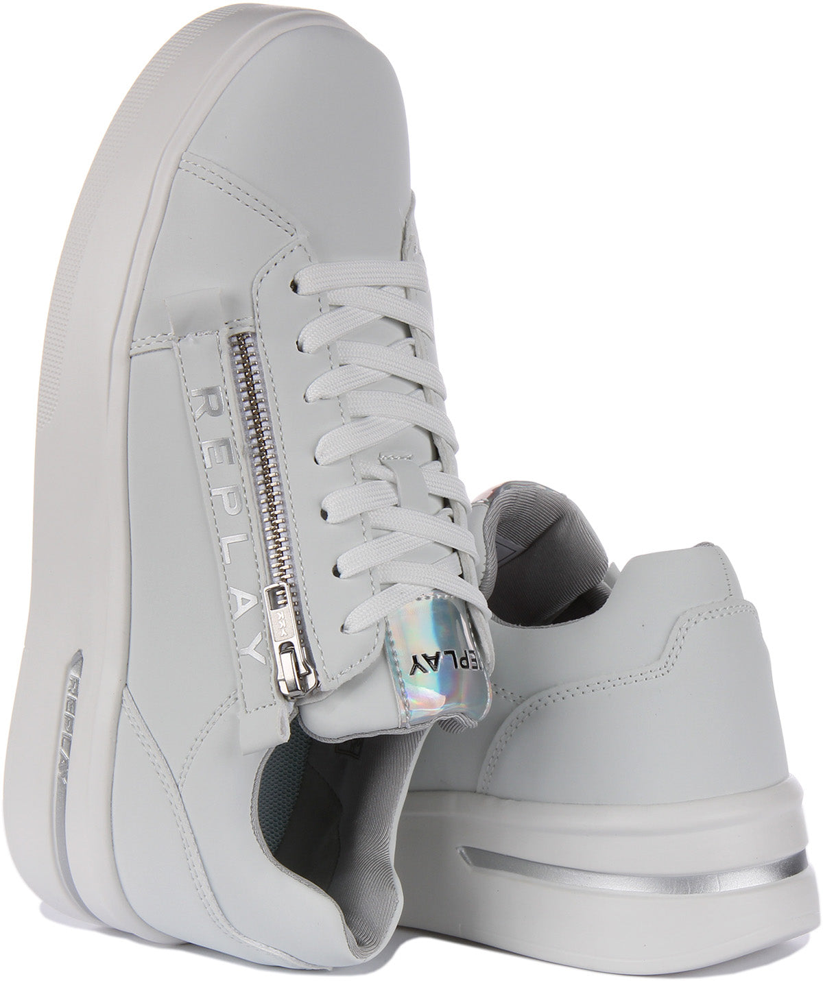 Replay Halen Womens Trainers In Platino – 4feetshoes