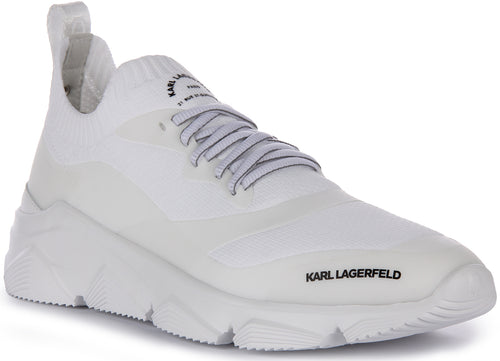 Karl Lagerfeld Verger Maison Zapatillas con cordones de punto para hombre en blanco