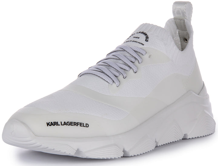 Karl Lagerfeld Verger Maison Scarpe da ginnastica allacciate in maglia tessile da uomo in bianco