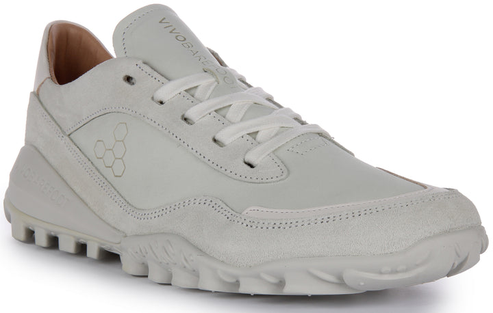 Vivobarefoot Novus Baskets à lacets en cuir chrome free bio pour femmes en blanc