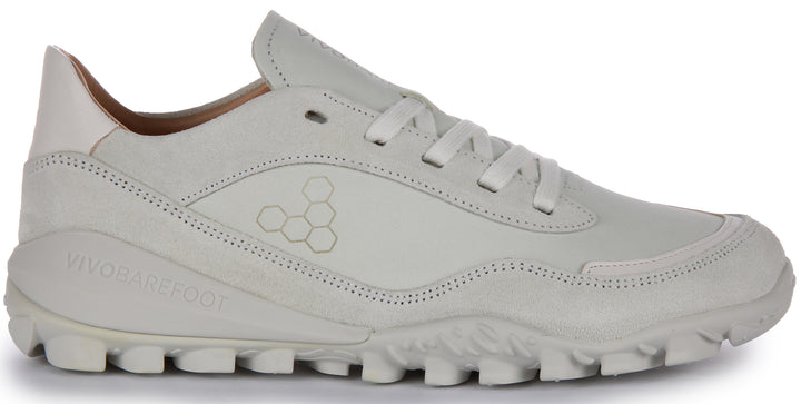 Vivobarefoot Novus Baskets à lacets en cuir chrome free bio pour femmes en blanc