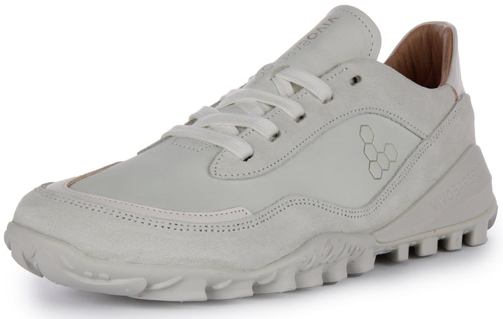 Vivobarefoot Novus Zapatillas con cordones cromo free bio de piel para mujer en blanco