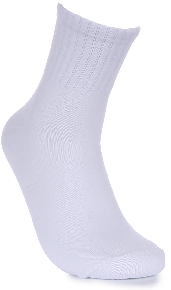 JUSTINREESS Crew 2 paires de chaussettes pour homme en blanc