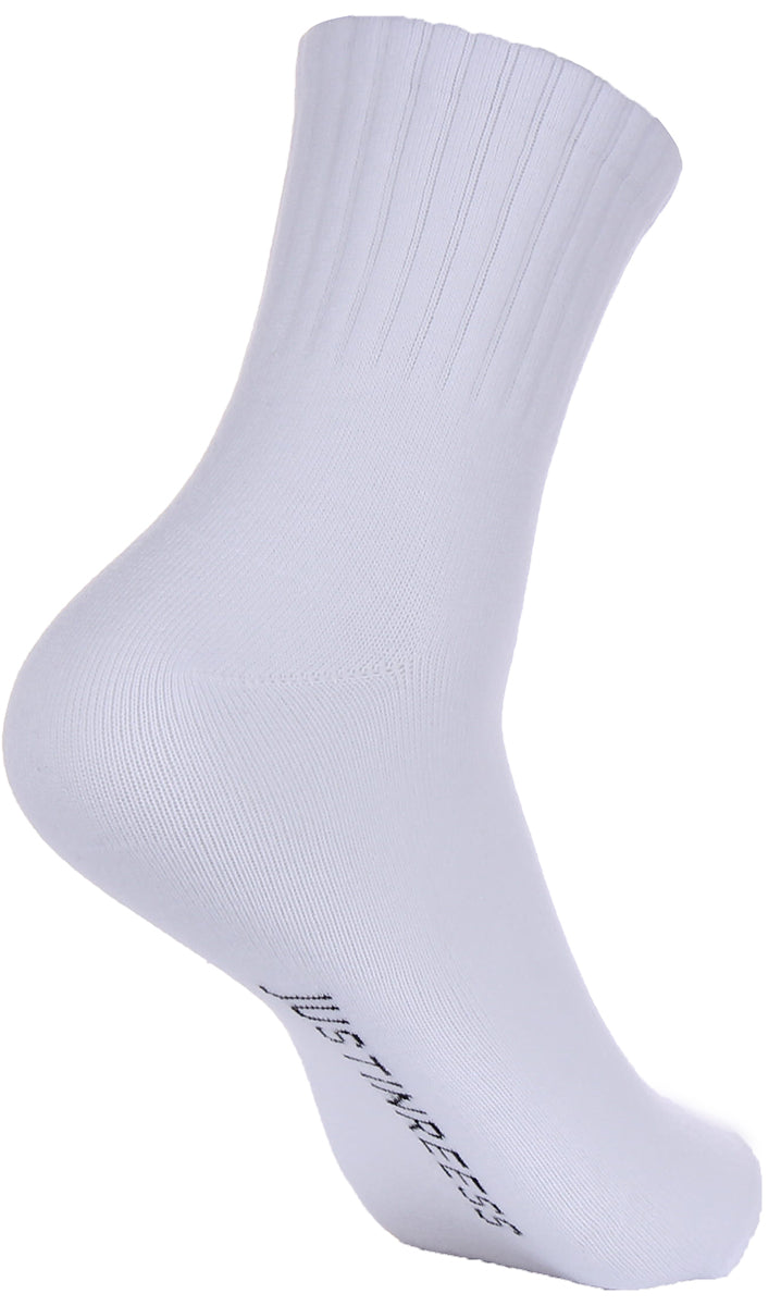 JUST REESS Crew Herren 2 Paar Socken Weiß