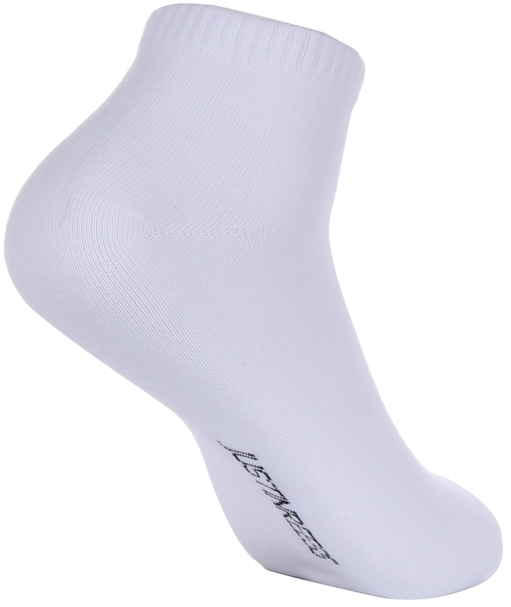 JUSTINREESS 2 pares de calcetines de corte bajo para hombre en blanco