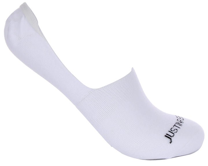 JUSTINREESS 2 paires de chaussettes invisibles pour hommes en blanc