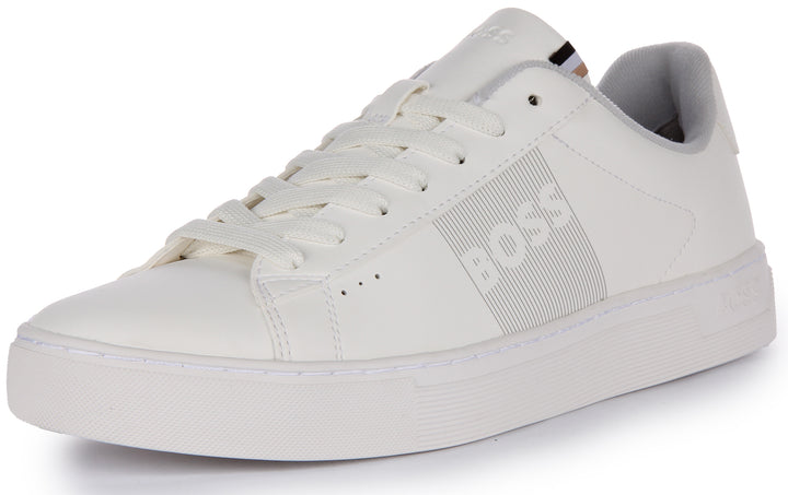 Boss Rhys Tenn PPR N Baskets synthétiques à lacets pour hommes en blanc