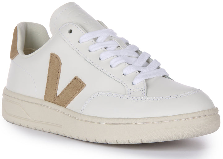 Veja V 12 Baskets à lacets en cuir pour femmes en blanc