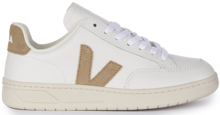 Veja V 12 Baskets à lacets en cuir pour femmes en blanc