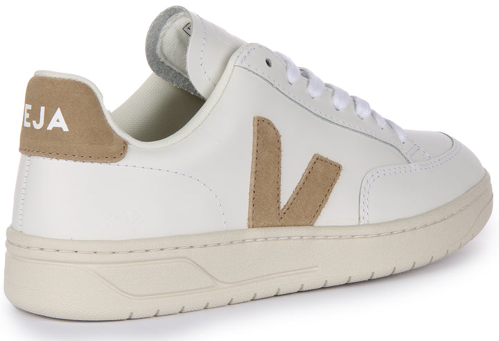 Veja V12 Zapatillas con cordones de piel para mujer en blanco