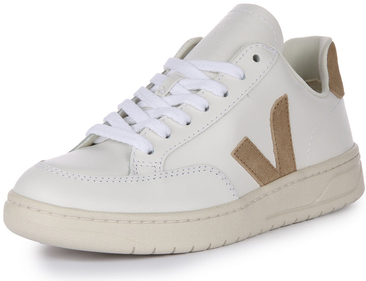 Veja V 12 Baskets à lacets en cuir pour femmes en blanc