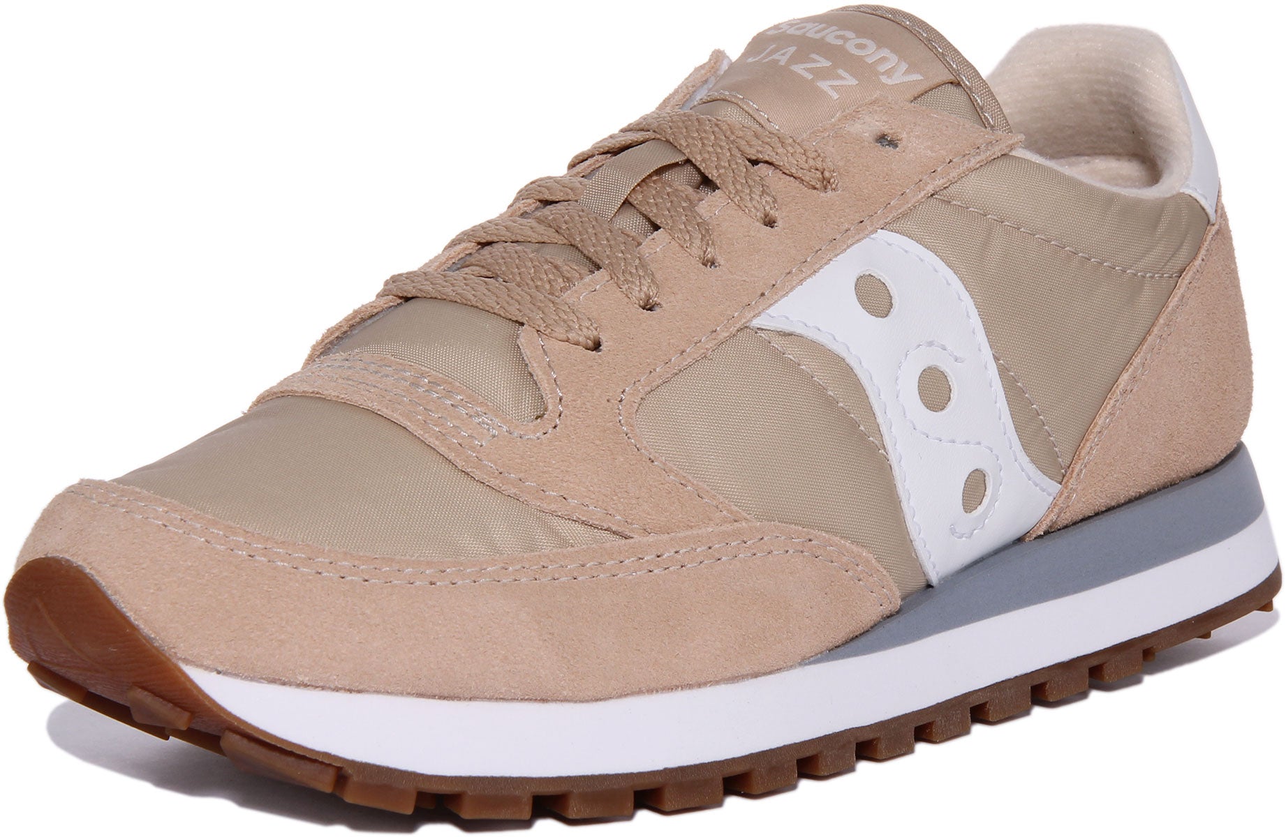 Saucony Jazz Original Zapatillas de deporte de nylon con cordones para hombre en blanco beige