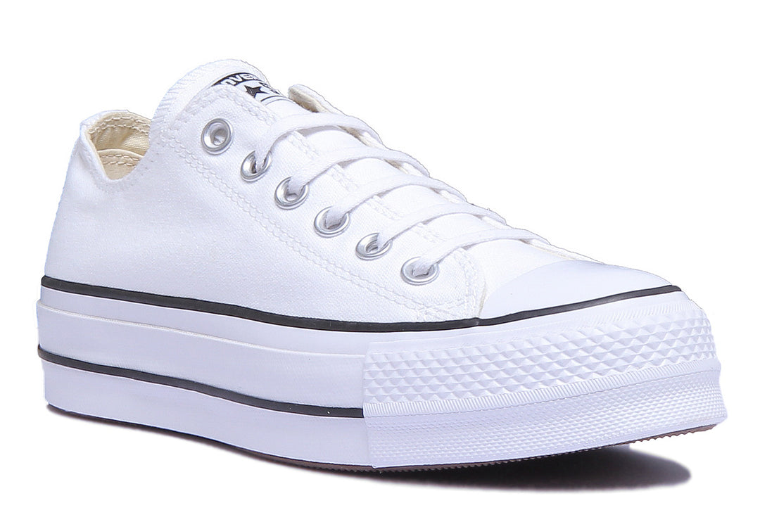 Converse 560251C CT All Star Low Platform Trainer In White Black For Women