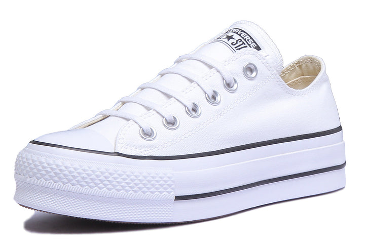 Converse 560251C CT All Star Low Platform Trainer In White Black For Women