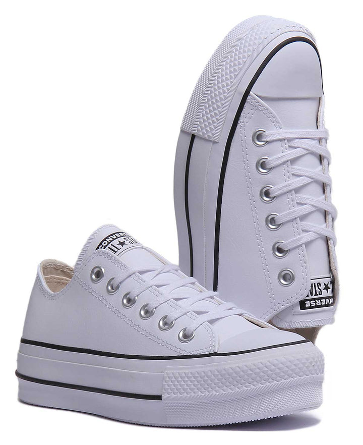 Converse 561680C CT All Star Low Platform Trainer In White Black For Women