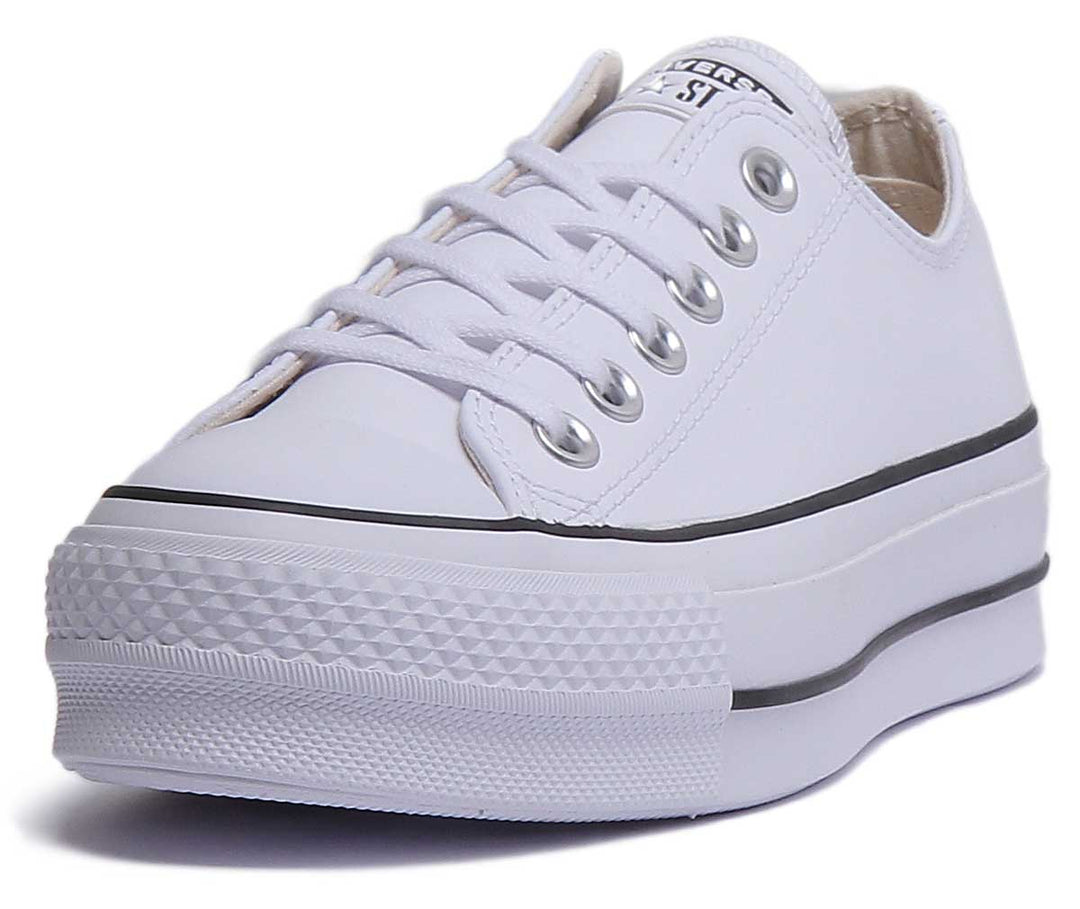 Converse 561680C CT All Star Low Platform Trainer In White Black For Women