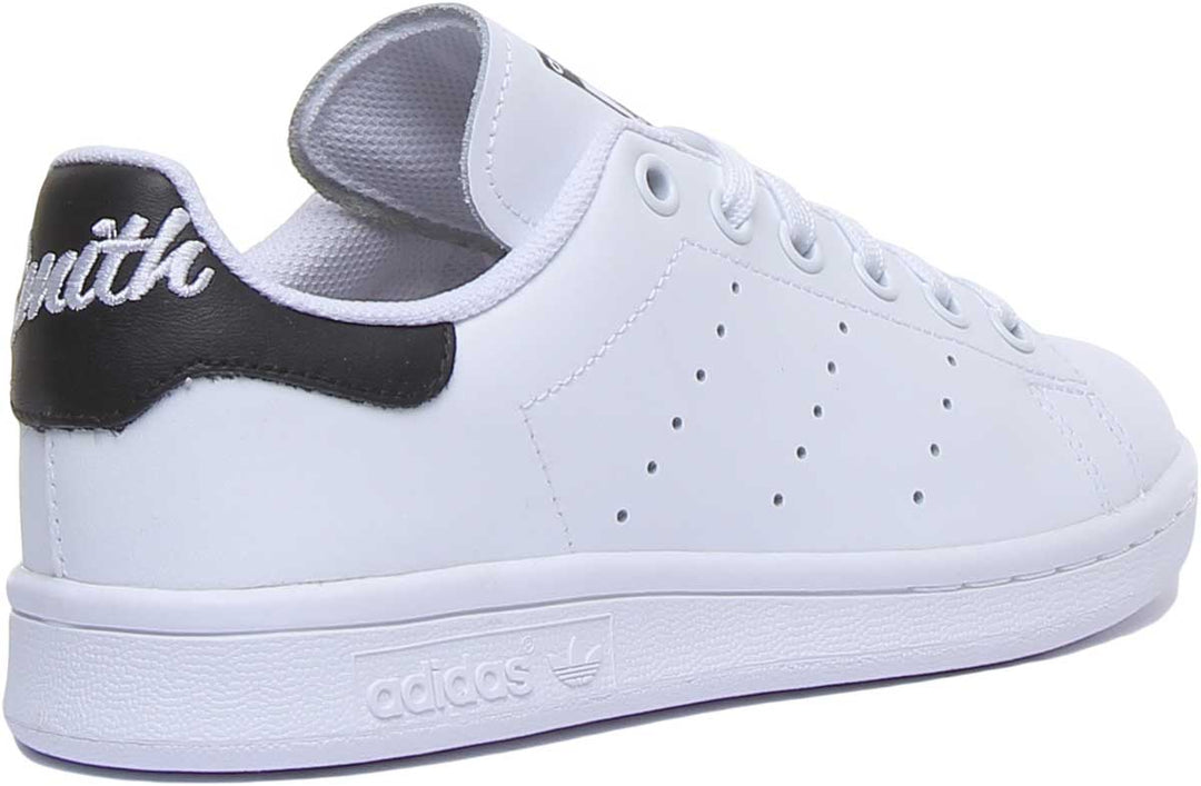 Adidas Stan Smith Leather Trainers In White Black For Youth