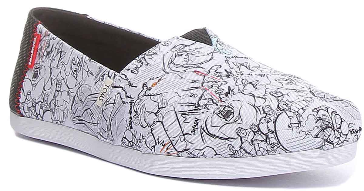 Toms X Marvel Classic Slip On In White Black Concept Art Print