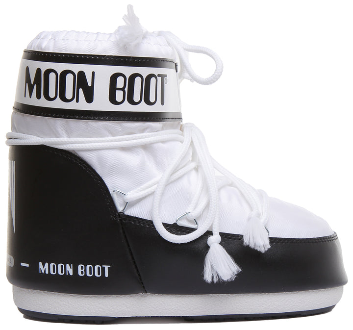 Moon Boot Classic Low 2 Damen SynthetikStiefeletten in Weiß Schwarz