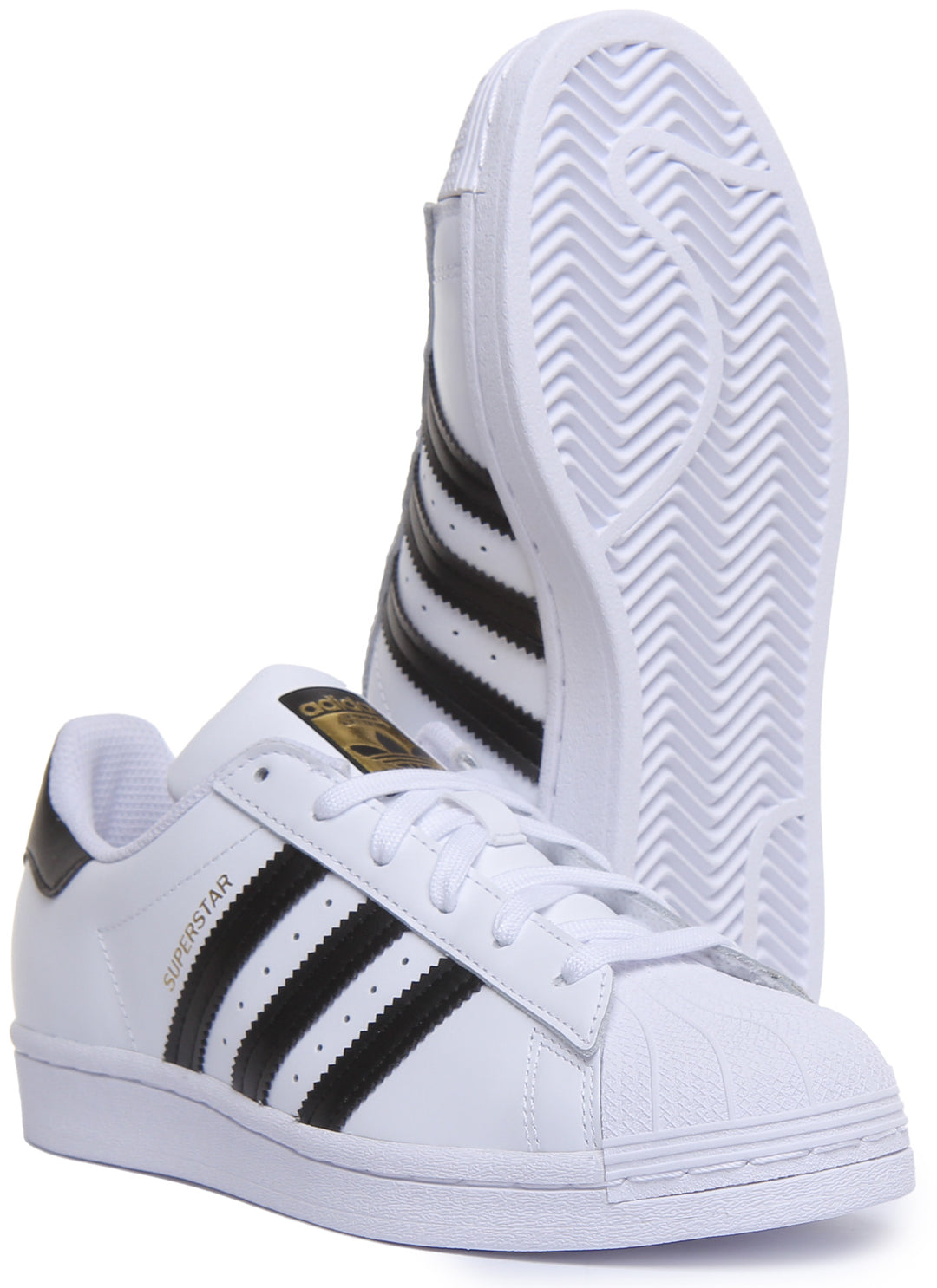 Adidas Superstar J In White Black For Juniors
