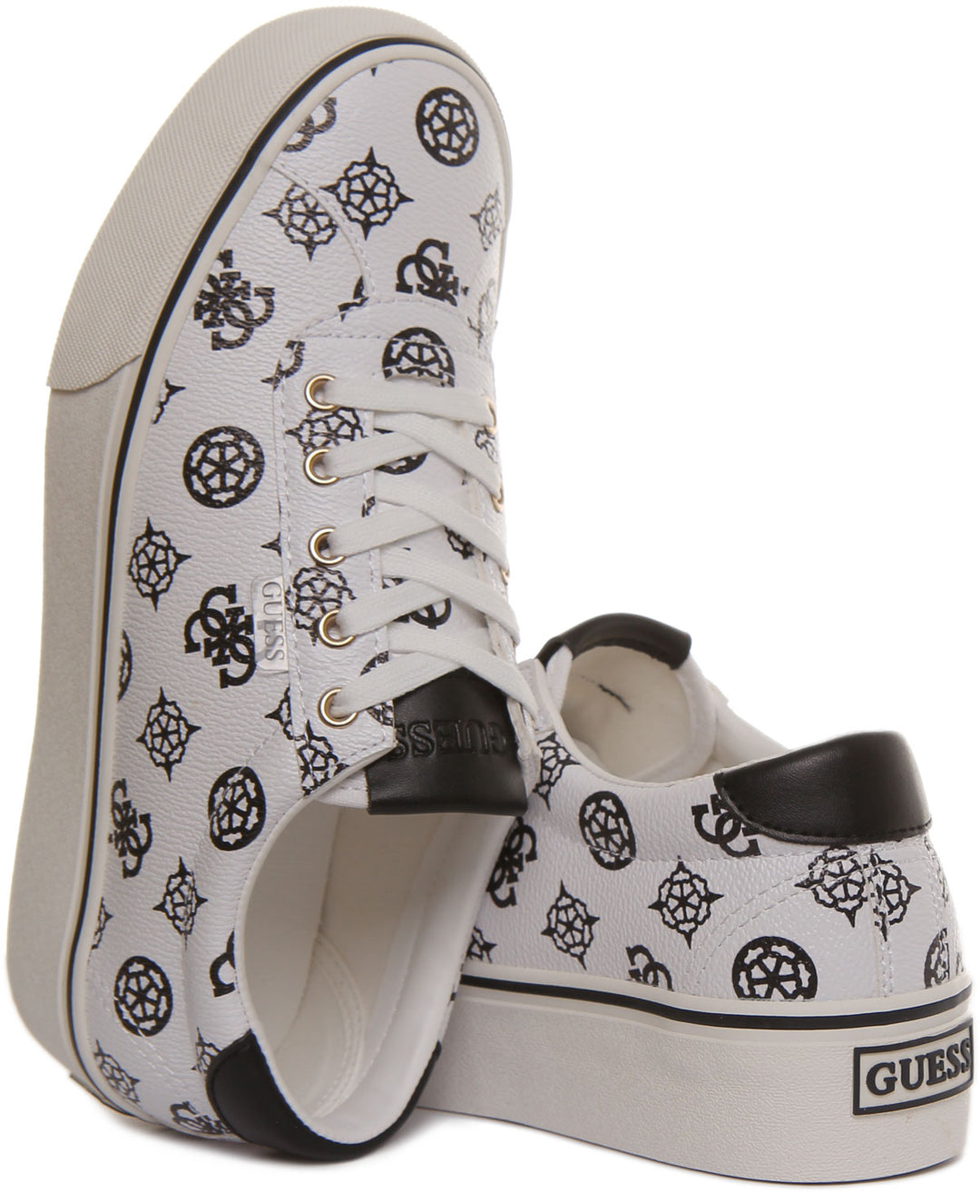 Guess Fl5Sanfal12 In White Black For Womens