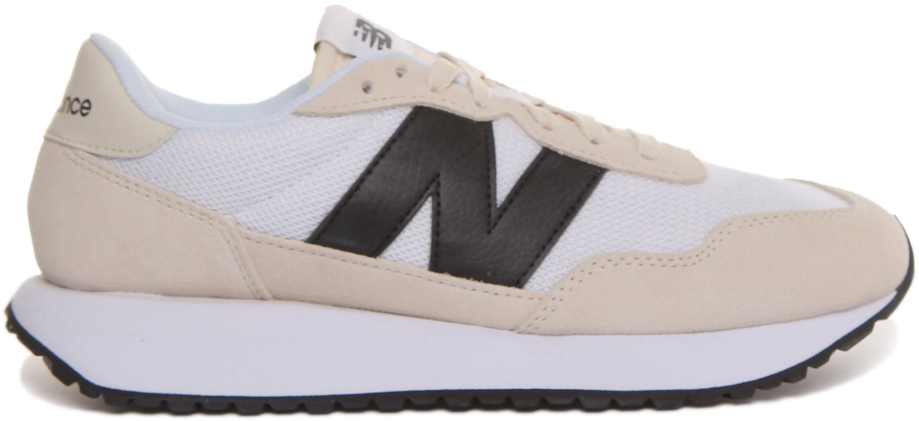 Ms237loo New Balance MS237 White Black | Retro Suede Leather Lace-Up Trainers ...