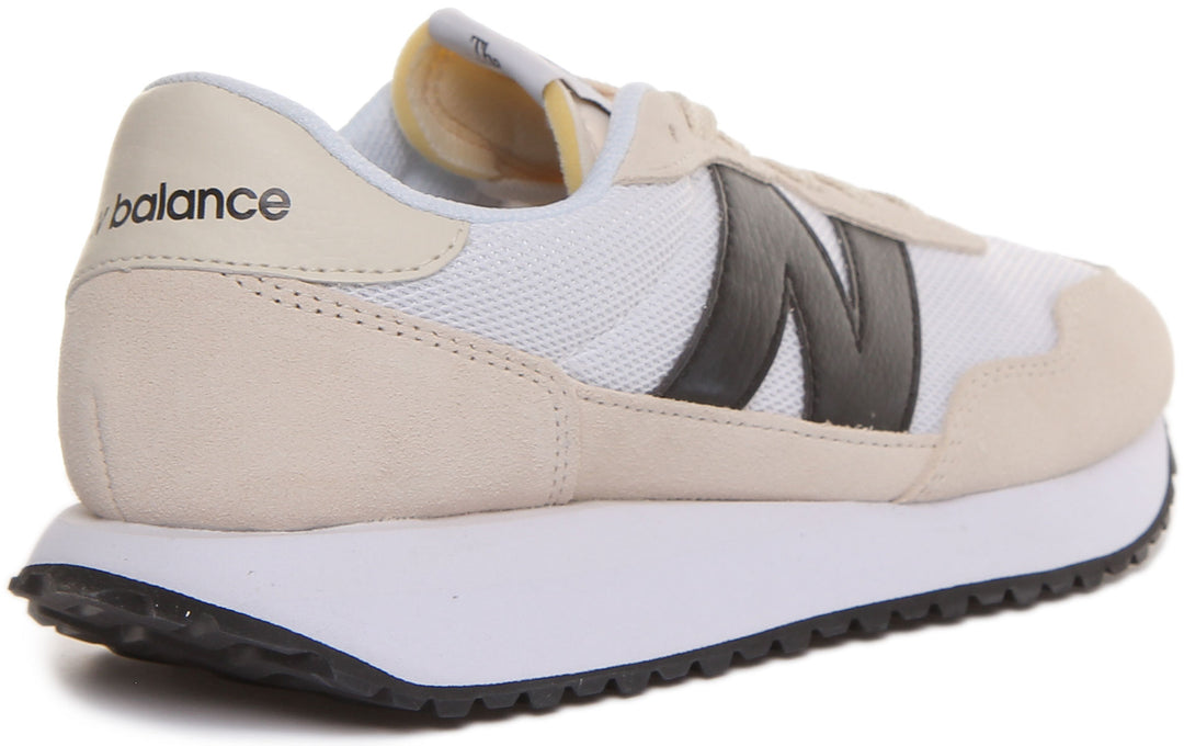 New Balance MS237 pizzo su scamosciato maglia scarpe da ginnastica casuale in bianco noir