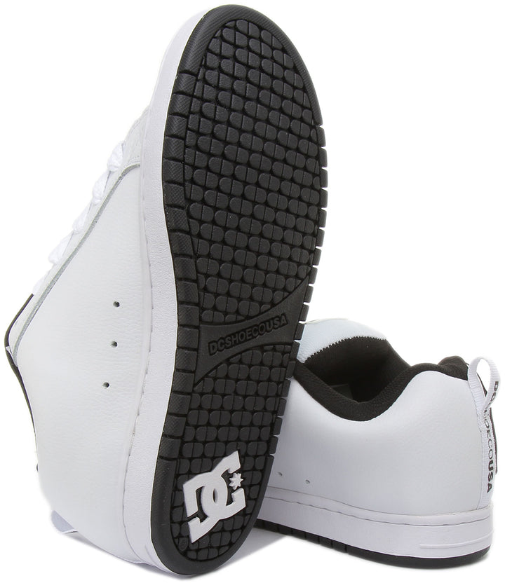 DC Shoes Court Graffik Zapatillas de deporte con cordones para hombre en blanco negro