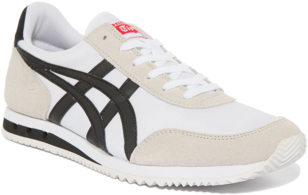 Onitsuka York In White Black | Lace Up Trainers – 4feetshoes