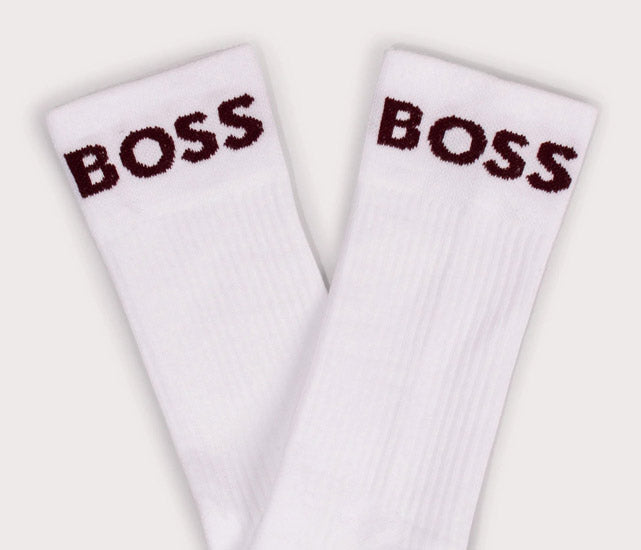 Boss Calcetines con dos pares de algodón para hombre en blanco negro