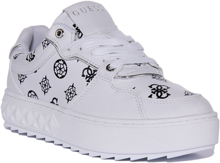 Guess Fiena Trainers In White Black For Women