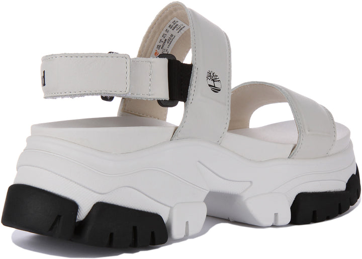 Timberland Adley Way Sandalo in pelle con ganci e passanti da donna in bianco nero