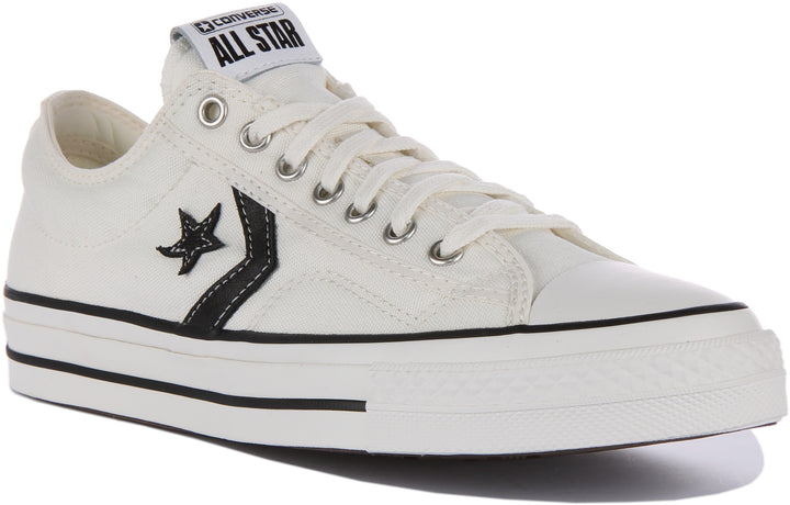 Converse Star Player 76 Schnürung Segeltuch Turnschuhe Weiß Schwarz