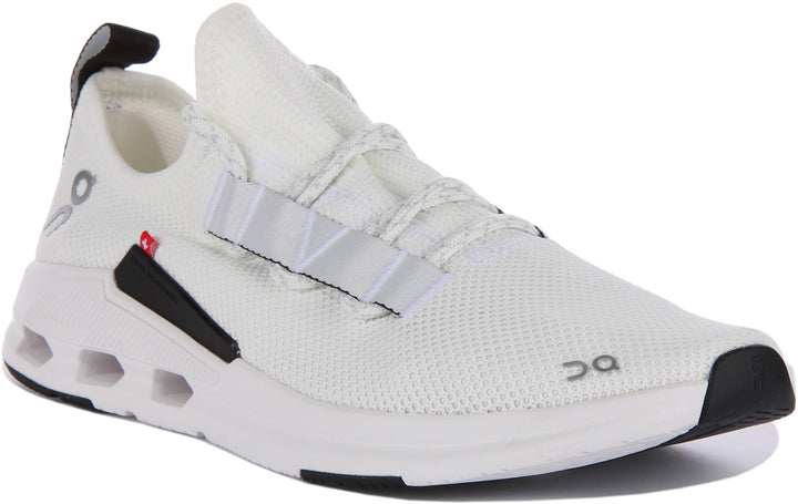 On Running Cloudeasy Scarpe da ginnastica allacciate a maglia intera da uomo in bianco nero